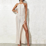 Fork Slings With Bare Back Sexy Hollow Beach Knitted Dress Beach Dress