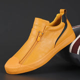Autumn New Men's Shoes Trendy Shoes Men's Double Zip Casual Shoes Men's Board Shoes Trend Warm Leather