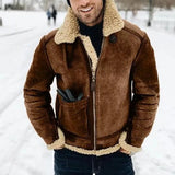 Leather Velvet Men's Coat Station Winter Warm Jacket Thick Collar Hit Six Colors Seven