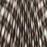 Midi Long Pleated Skirt Women 2022 Winter Warm Korean Fashion Green Red Black Plaid A Line High Waist Skirt