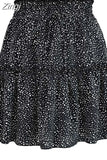 Chiffon Shorts Skirt Women Fashion Korean High Waist Floral Print A-LINE Mini Skirt