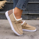 Hair Plus Velvet Low-Top Single-Shoe Women Warm Large-Size Cotton Shoes