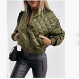 And Winter New Fashion Solid Color Short Zipper Jacket Cotton