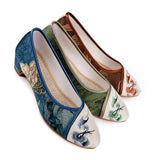 Zingj Women's Shoes Printed Embroidered Cloth Shoes Women's Single Shoes Hanfu Shoes National Style Satin New Collocation Cheongsam National Style Retro Embroidered