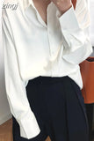 Spring Women Clothing Office Lady Shirt Female White Tops Vintage Chiffon Long Sleeve Blouse Blusa Korean Clothes