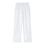 New Solid Color Elastic Waist Wide Leg Trousers