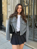 Spring And Autumn And Winter New Women's Beads Leather, The Short Loose Casual Hair Coat
