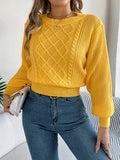Shooting 2025 Autumn And Winter Pure Color Lantern Long Sleeves To Close The Waist Tidly Sweater Women's