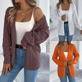 Shooting Autumn And Winter Hollow Lantern Long Sleeve Open-Sleeve Sweater Long Coat Women's