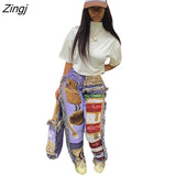 Women Colorful Joggers Pants High Waist Pencil Pants Tassel Streetpants Autumn Clothes For Women