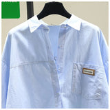 Long-Sleeved Shirt Women 2025 Spring And Autumn New Fashion Loose Version Of Temperament With A Solid Color Open Shirt Shirt Women's