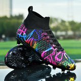 Autumn New High-Top Football Shoes Artificial Grass Men's Large-Size Training Sports Grass Football