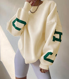 Women's Casual Fashion Print Thicken And Set Up Long-Sleeved