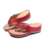 New Beach Sandals Line Thick Bottom Slope And Jacket Slippers Fashion Flower Decoration