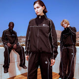 And Winter Sports Suit Wind Jacket Simple Street Fashion Zipper Solid Color Coat Men And