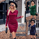 Winter Fashion Women's Wear New Casual Solid Color Swing Collar Long Sleeve Sprinkle Pink Velvet
