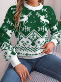 Shooting 2025 Autumn And Winter Leisure Deer Pattern Long-Sleeved Jacket Sweater Christmas Women's