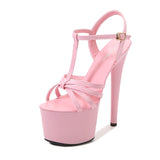 Zingj Patent Leather Sandals Special High Heels Heel Sexy 17CM Waterproof Platform Hate Day Superb High Slippers Female