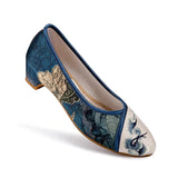 Zingj Women's Shoes Printed Embroidered Cloth Shoes Women's Single Shoes Hanfu Shoes National Style Satin New Collocation Cheongsam National Style Retro Embroidered