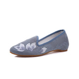 Zingj Shoes Single Shoes Embroidered Cloth Shoes One Foot Pedal, Embroidered Shoes Ethnic Wind Cloth Shoes Casual Women's