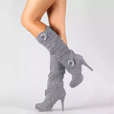 Autumn And Winter Large-Size And High-Hee Women's Boots Long-Sleeve Women's Boots Wish Waterproof Platform Elastic