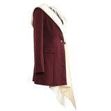 Early Spring Irregular Splicing Fake Two-Piece Hooded Long Blazer Top