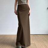 Temperament Pure Color One-Style Low-Waist Sexy Body-Body-Body Under The Hips Open Half-Body Dress 2025