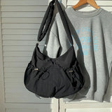 Shirring String Big Shoulder Crossbody BagOutfit