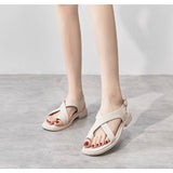 Shiyu 526 Clip-And-Word Buckle With Soft Flat-Soled Sandals Woman 2025 Summer New Student Korean Version Of The