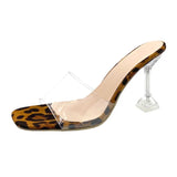 Crystal And Slippers Women Wear A Word Transparent With Leopards Hate The Sky High Cool Drag