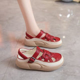 Hollow Breathable Sandals Women Wear 2025 Summer New Bag Head Sports Sandals Thick-Soled Roman
