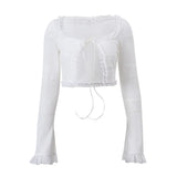Zingj 2023 New French Square Collar Knit With Cardigan Long Sleeve Top Fashion Temperament Cake Short Skirt