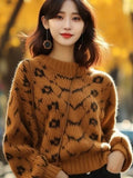 Goods Heavy Industry Caramel Color Thick Line Sweater 2025 New Lazy Loose Knitting Small Fragrant
