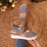 Slope Heel Sandals 2025 Summer New Broadband Head Sandals Women's