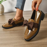 Card With Bright Leather Shoes In The Spring And Autumn Of 2025 New Bow Princess British Style Single