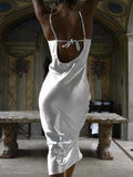 Summer Solid Color Section Sexy Temperament With A One-Step Skirt Dress Dress