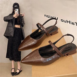 2025 New Flat-Bottomed Sandals Soft Leather Tip-To-Head Shallow Sandals Women's