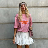 Ruffles Solid Elastic Waist Mini Skirt- Outfit