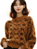 Goods Heavy Industry Caramel Color Thick Line Sweater 2025 New Lazy Loose Knitting Small Fragrant