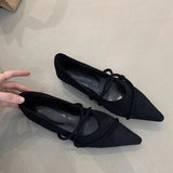 Version Of Single Shoes Women 2025 New Spring And Autumn Tips With Shallow Fashion To Increase The Evening Wind Flat