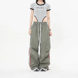 Vintage Side Striped Baggy Cargo Sweatpants-Outfit