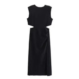 Zingj Summer Women's Hollow Out Decoration Sleeveless Dress 7814688