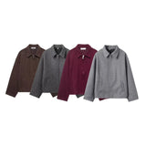 Women's Clothing Explosion Fashion Street Retro Style Simple Collar Hair