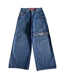 Printed Baggy Jeans For Men's 2K Casual Wide-Legged
