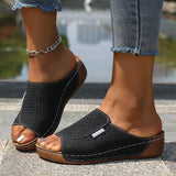 New Women's Slippers Hollow Large-Size Slippers Casual Fashion Slope And Fish Mouth Cool