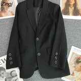 Women New Design Office Ladies All-match Formal-clothing Simple Young Korean Style Spring Streetwear Button Ins