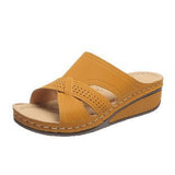 Cool Slippers Women's Slope And Fish Mouth Thick Soles Of The Large Code 35-43 Shoes Hollow Thick-Soled Sandals High