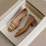 Heel Single Shoes Women 2025 New Spring And Autumn One Foot Pedaling Evening Evening Bean Shoes Soft Soles Of Soft-Soled Women's