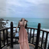 Zingj French Dress Show Back Pure Desire Wind 2023 New Socialite Temperament Seaside Vacation