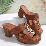 Summer New Slope And Slippers Women's Shoes Large Thick And Fish Mouth Type Thick-Bottomed Slippers